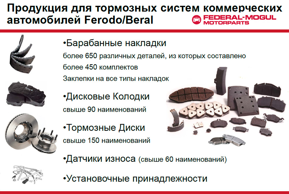 Продукция тормозных систем Federal-Mogul 